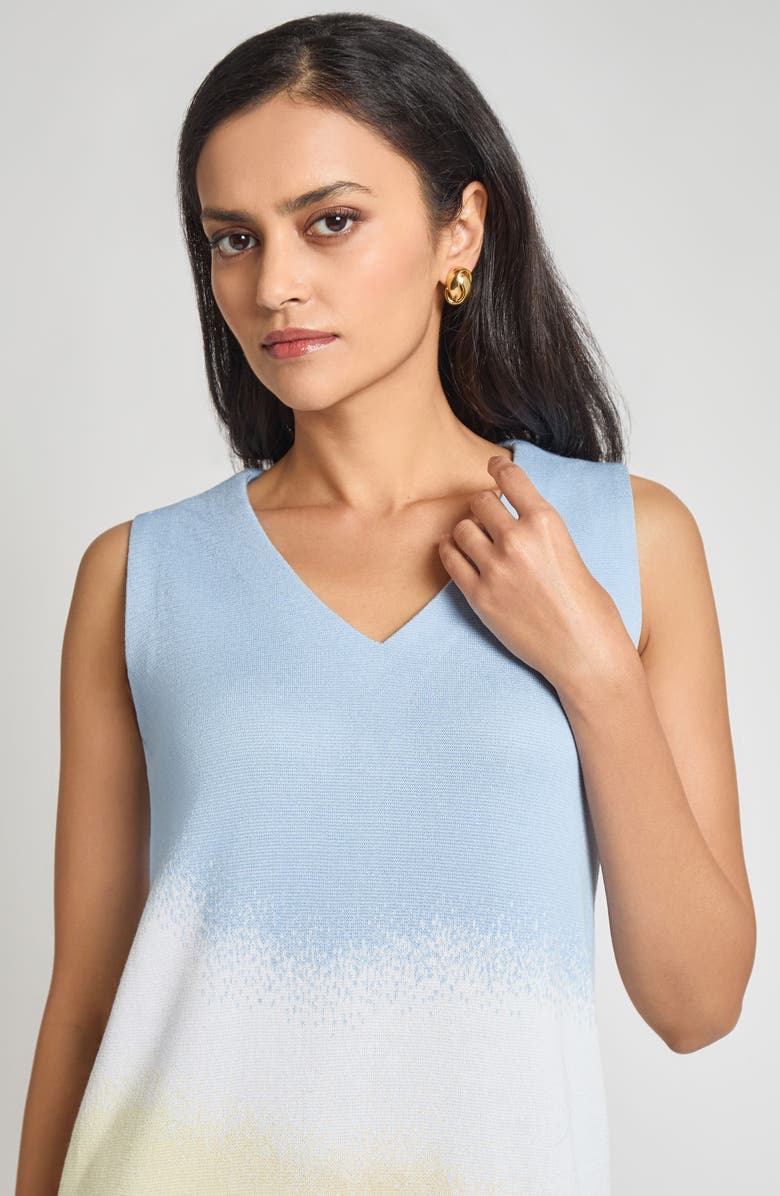 Misook Landscape Pattern Sleeveless Fit & Flare Dress, Alternate, color, 