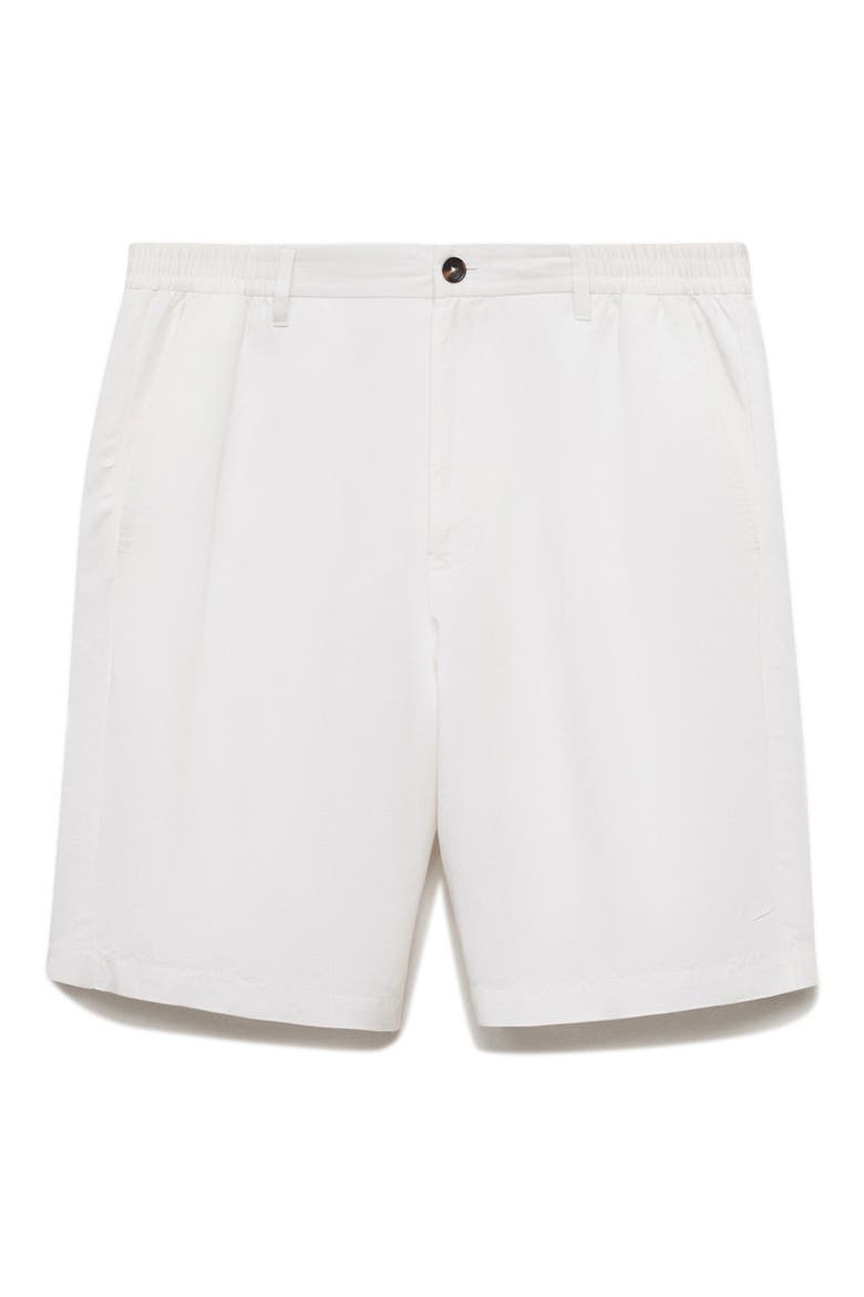 Elastic Waist Shorts, Alternate, color, OFF WHITE