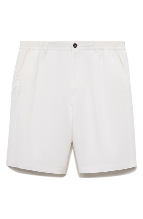 Mango Elastic Waist Shorts In White