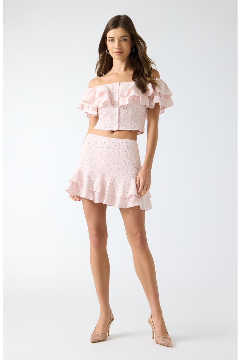 Sade Cotton Eyelet Miniskirt, Alternate, color, LIGHT PINK