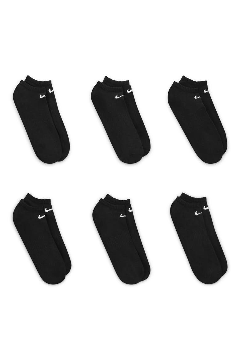 Everyday 6-Pack Lightweight Low Cut Socks, Alternate, color, BLACK/WHITE