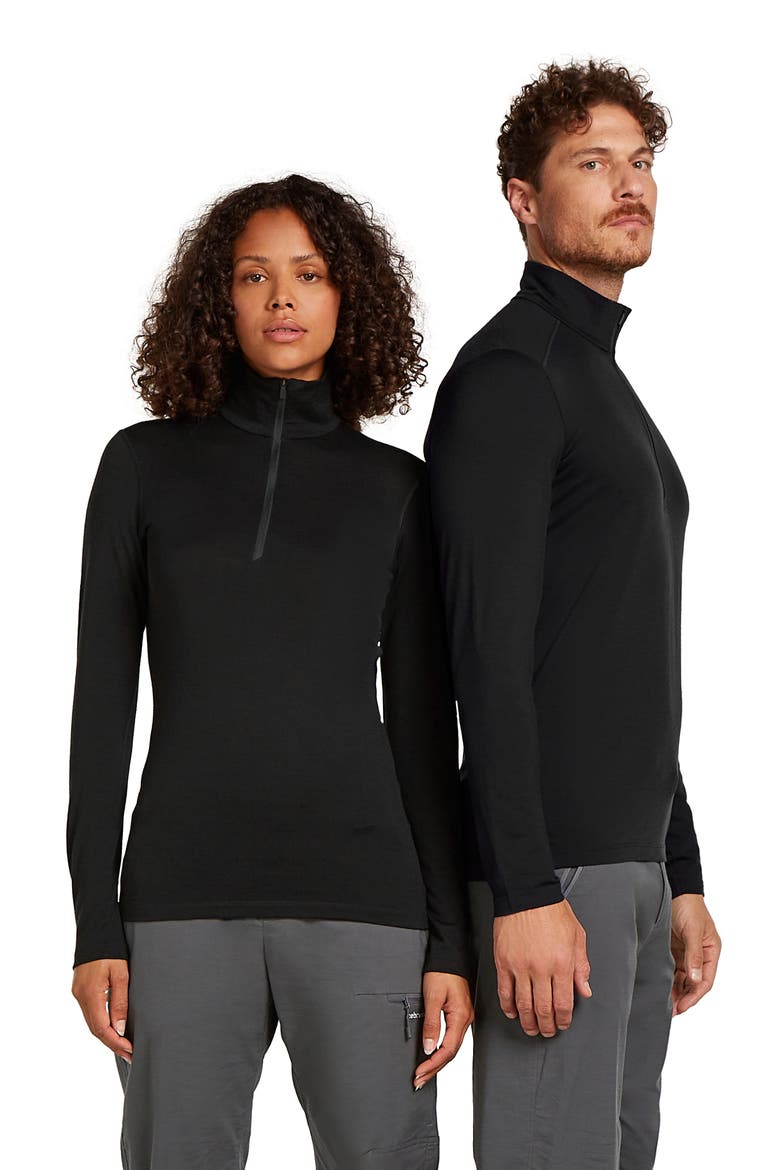 200 Oasis Merino Wool Half Zip Pullover, Alternate, color, BLACK