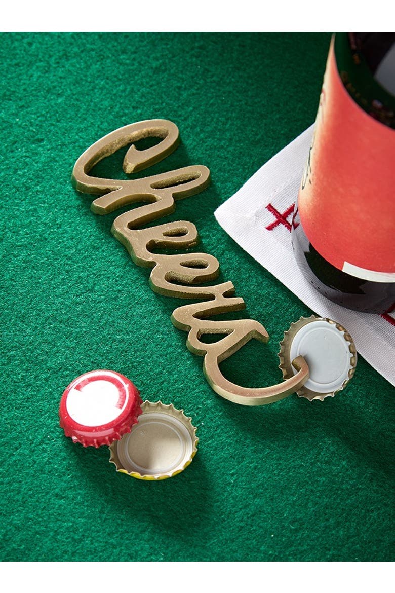 Cheers Brass Bar Bottle Opener, Alternate, color, Gold