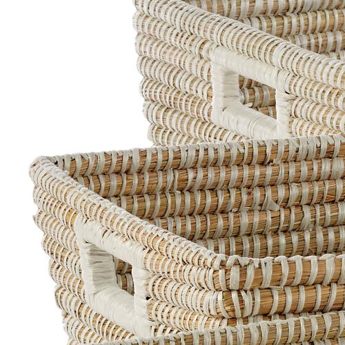Napa Home & Garden Napa Home And Garden Set Of 3 Rvergras Rect Baskets In Nude