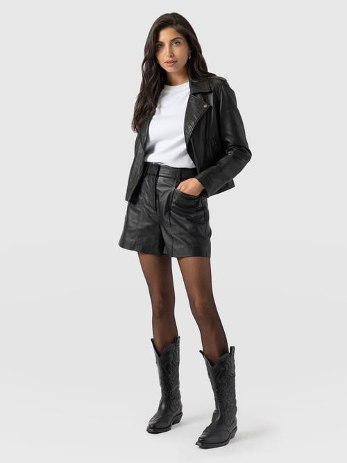 Saint And Sofia Saint + Sofia Bonham Leather Short In Black