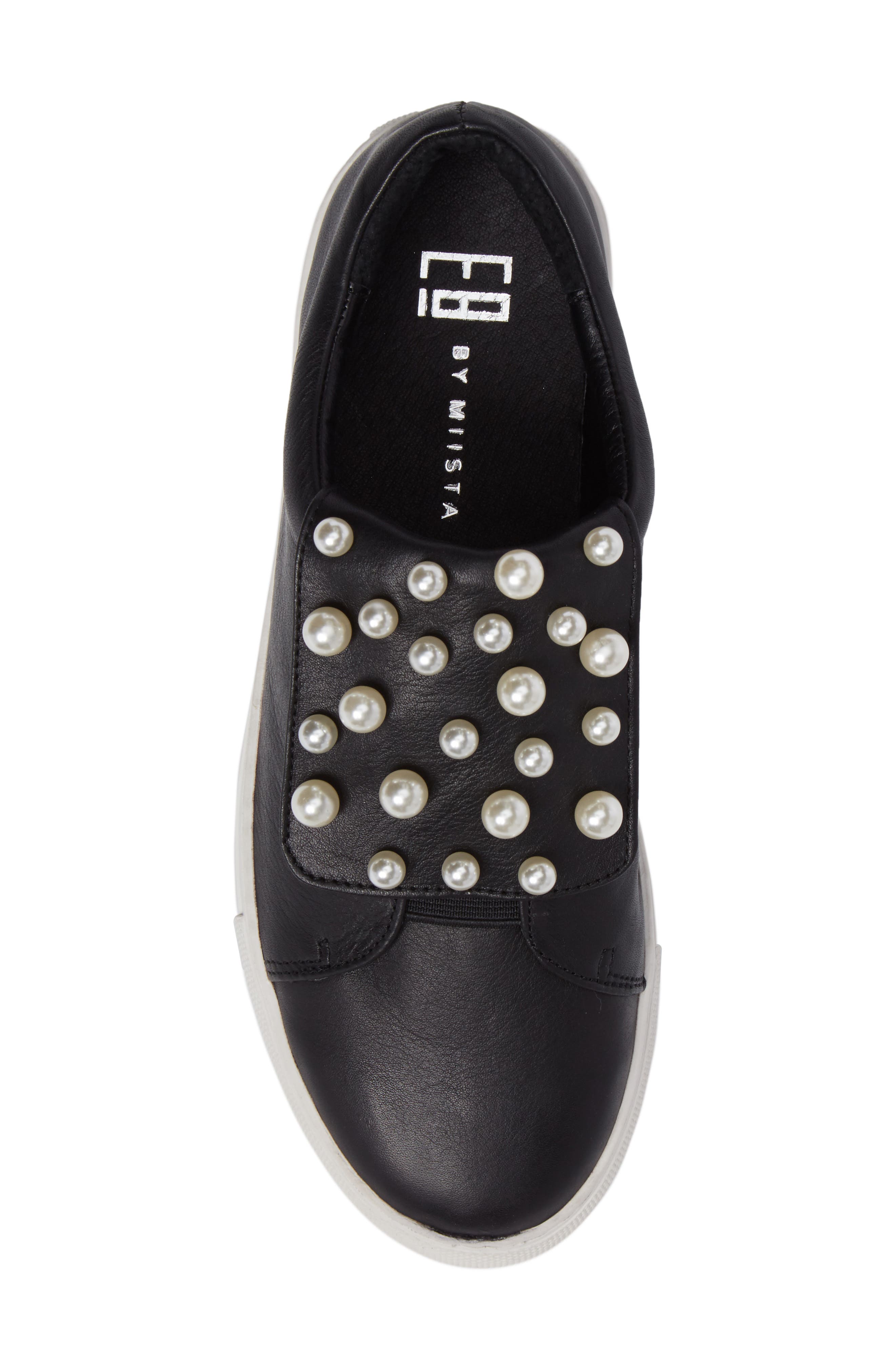 Hadi Imitation Pearl Embellished Platorm Sneaker, Alternate, color, BLACK