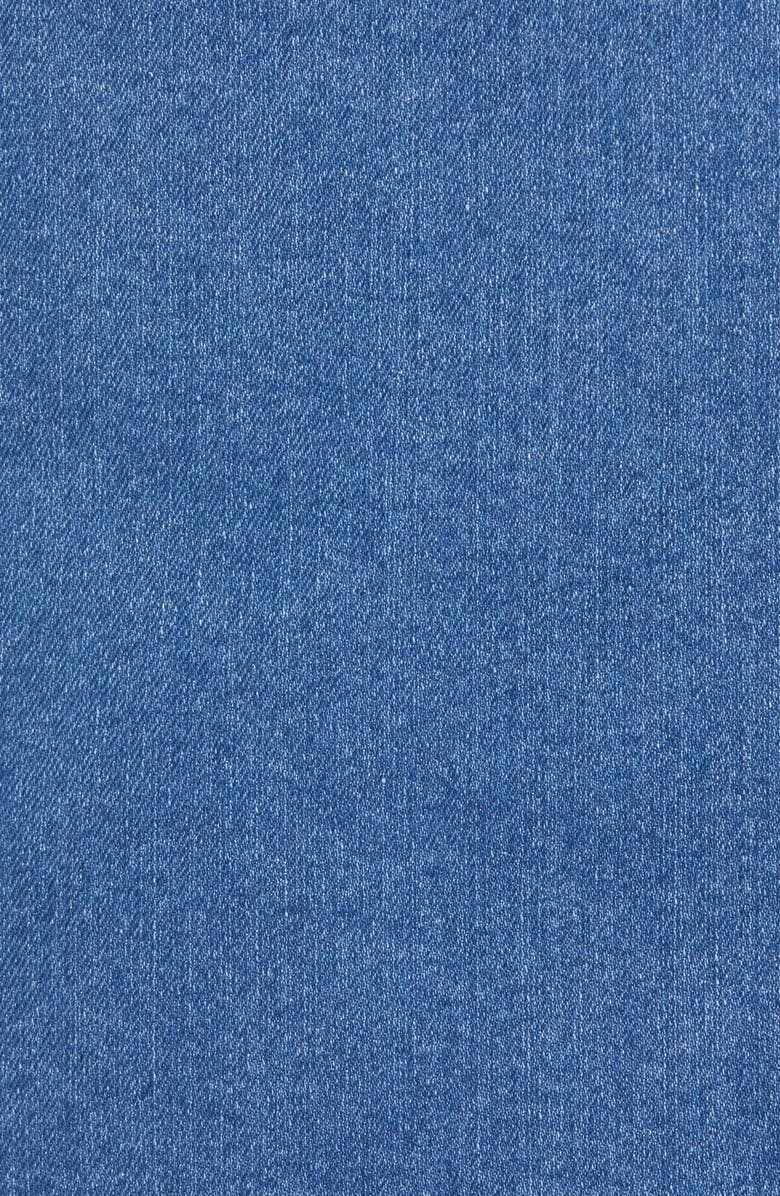 Tinsel Side Button Denim Miniskirt, Alternate, color,