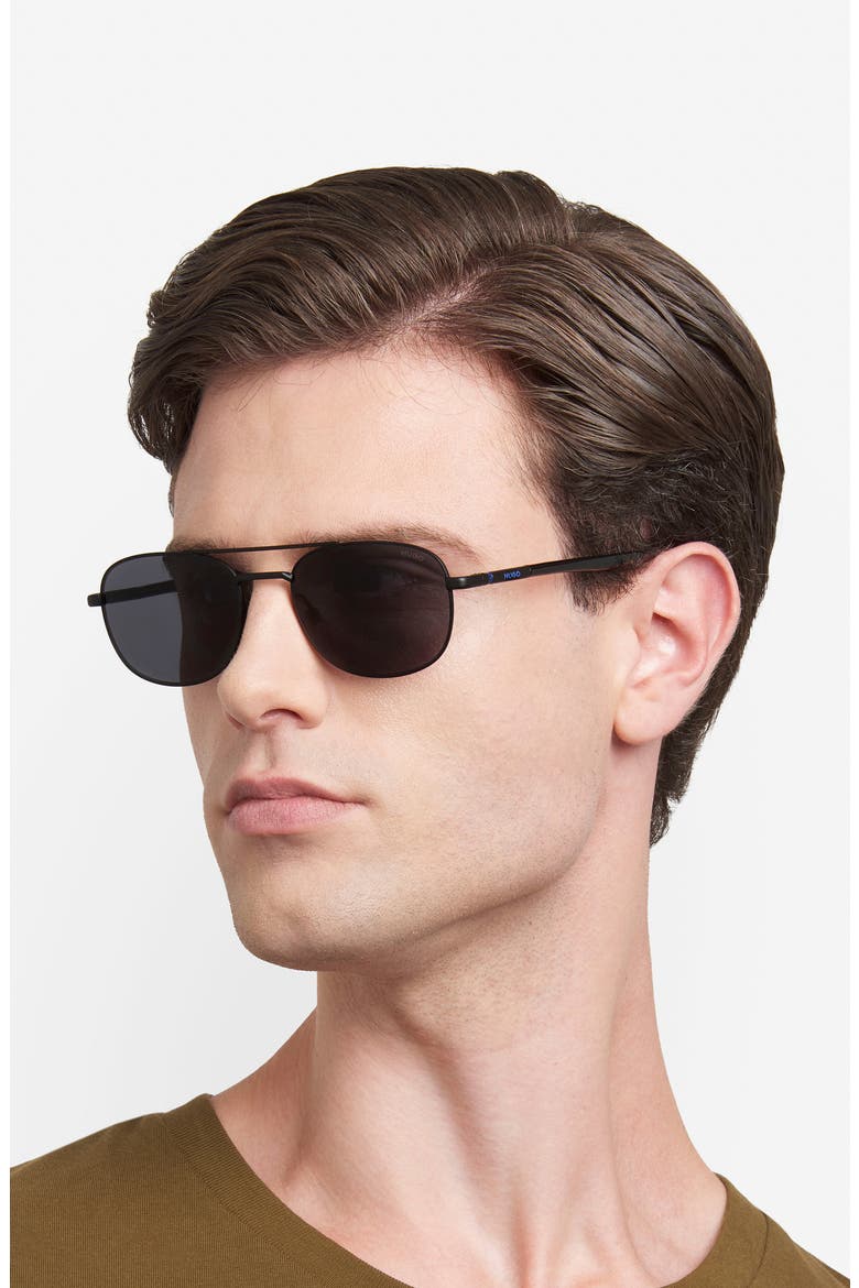56mm Navigator Sunglasses, Alternate, color, MATTE BLACK/ GREY