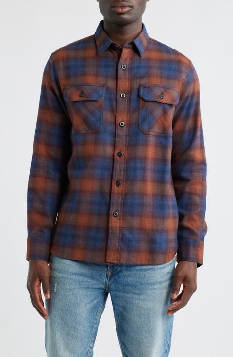 Burnside Plaid Flannel Button-Up Shirt