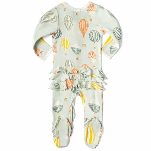 Milkbarn Organic Cotton Ruffle Zipper Footed Romper