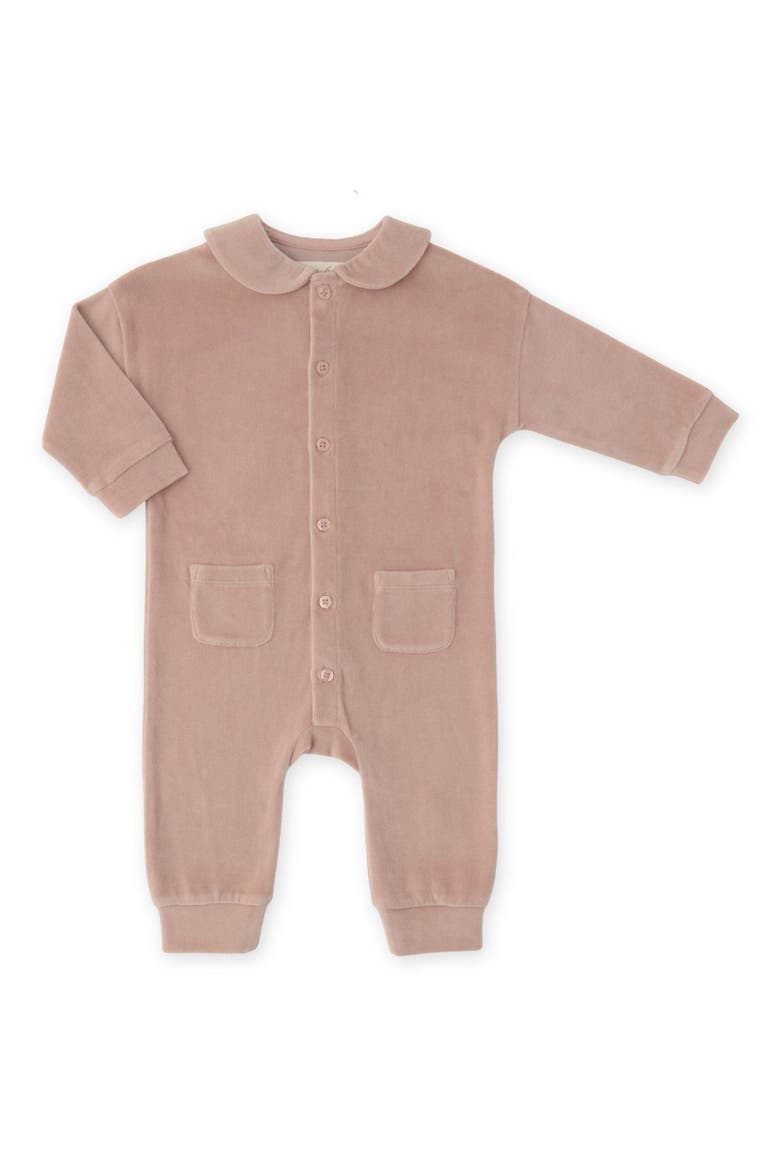 Velour Romper, Main, color, ROSE PINK