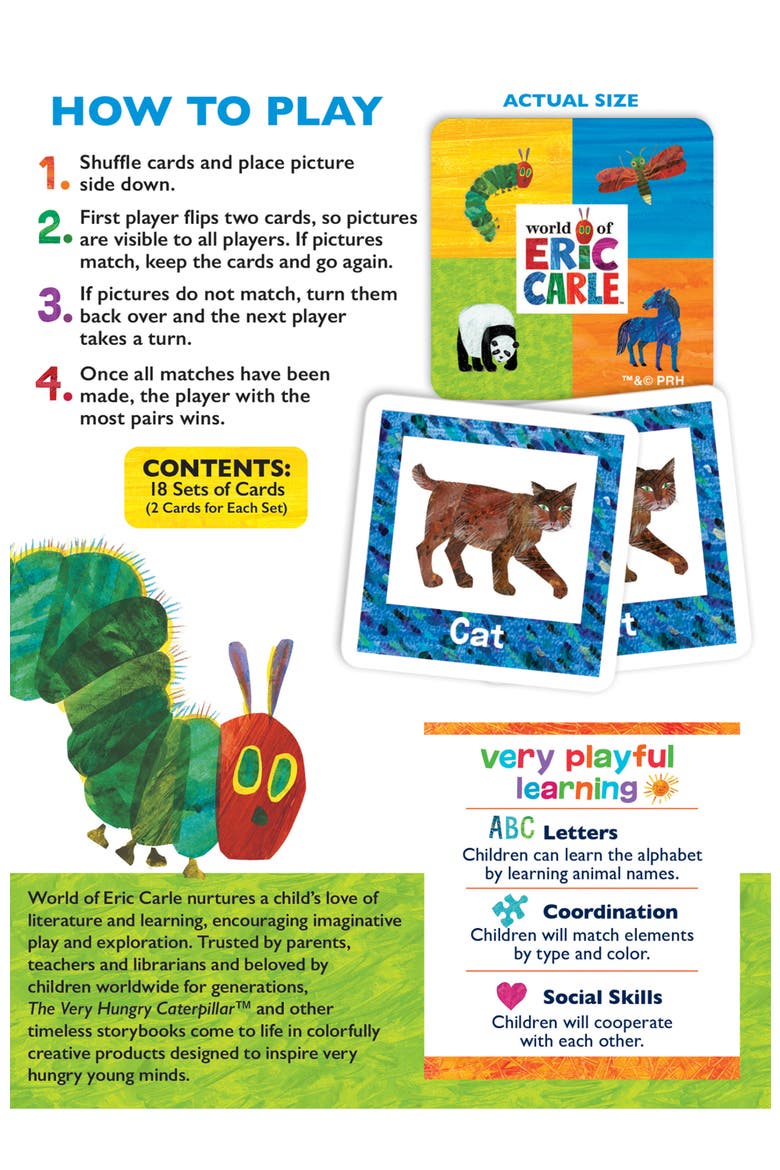 World of Eric Carle Matching Travel Game, Alternate, color, Multicolor