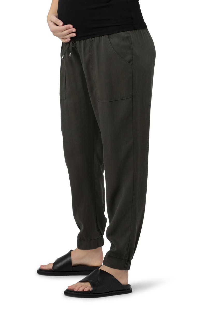 Ripe Maternity Tencel Off Duty Cargo Maternity Pant, Alternate, color, Olive