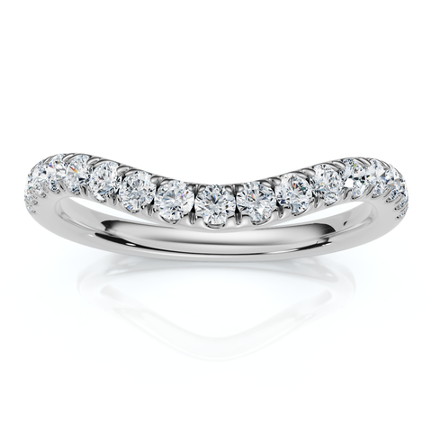 Curved Diamond Wedding Ring Enhanced 1/3Ct 14k Gold or Platinum Lab Grown