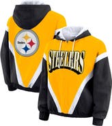 WEAR by Erin Andrews Women's WEAR by Erin Andrews Gold/Black Pittsburgh Steelers Plus Size Retro Crinkle Full-Zip Windbreaker Jacket