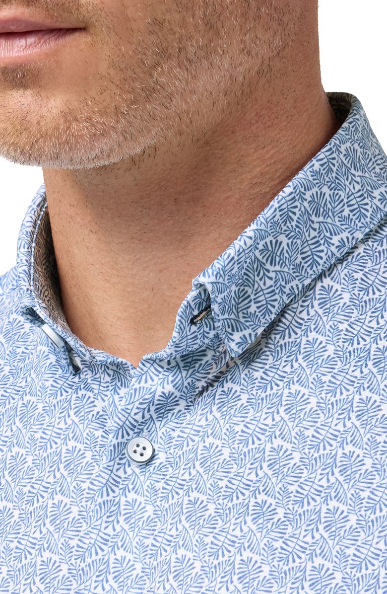 Mizzen+Main Halyard Palm Print Short Sleeve Performance Button-Up Shirt, Alternate, color, Coastal Palm Print