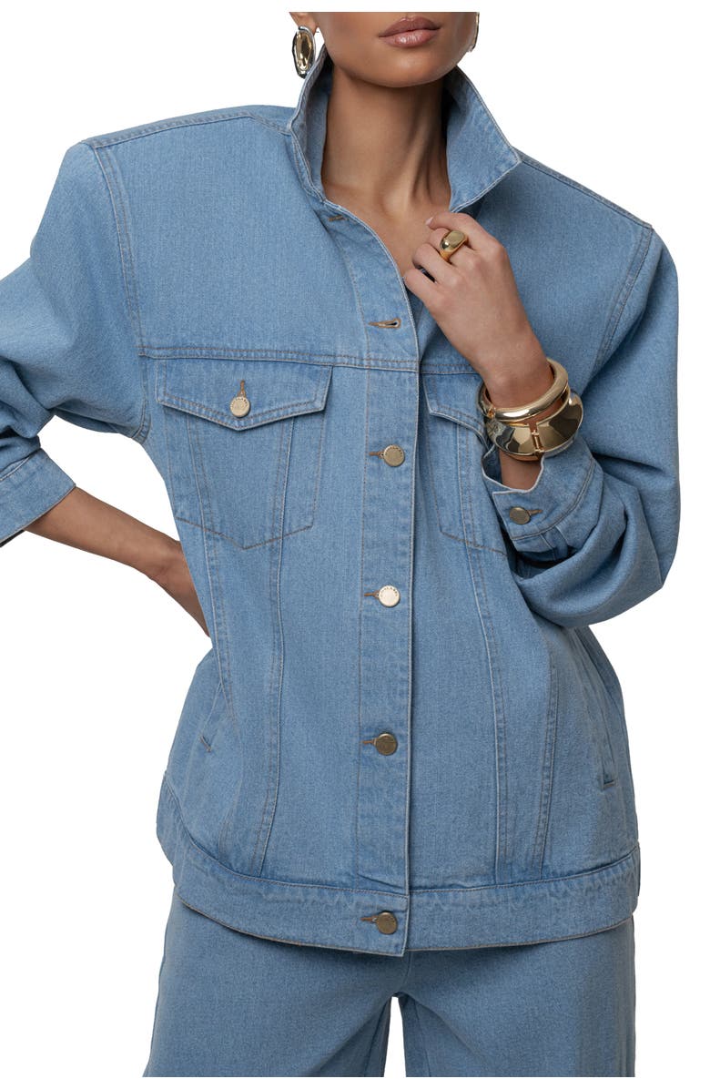 JLUXLABEL Next Phase Denim Jacket, Alternate, color, Medium Wash