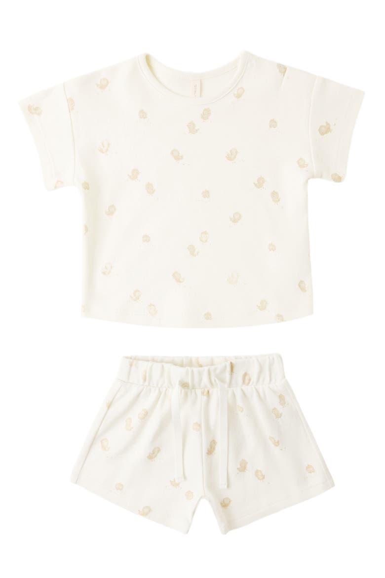 Kids' Frankie Chicks Organic Cotton T-Shirt & Shorts Set, Alternate, color, IVORY