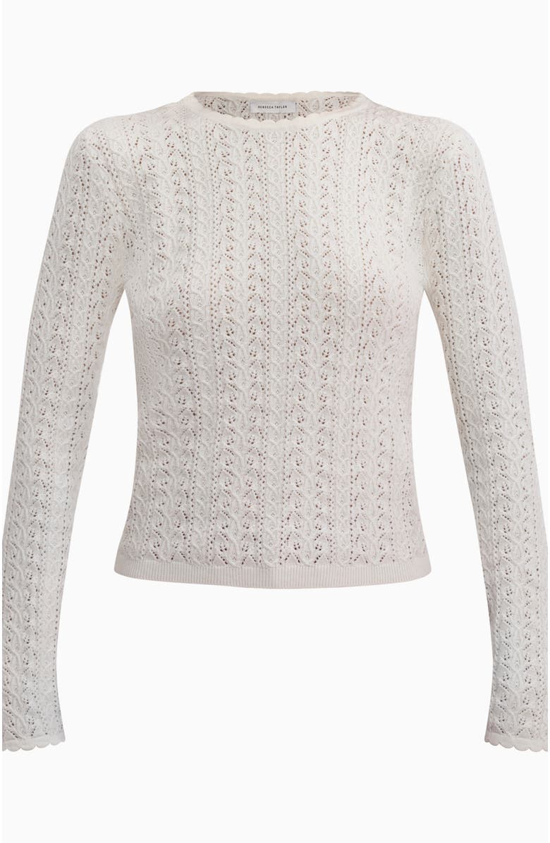 Rebecca Taylor Verana Knit Sweater, Alternate, color, Ivory