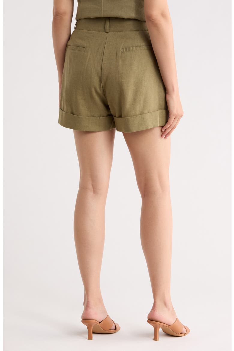 Linen Blend Shorts, Alternate, color, LIGHT FATIGUE