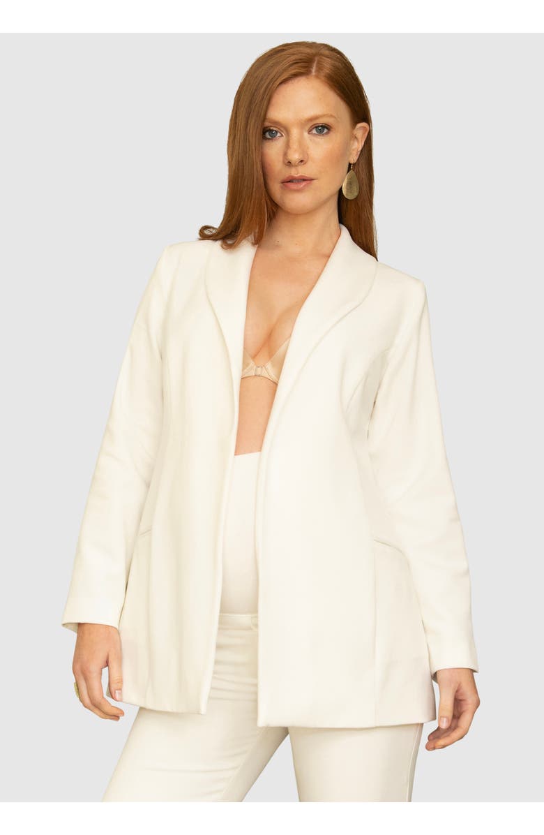 Tiffany Rose Maternity Mya Soft Tailored Jacket, Main, color, Ivory