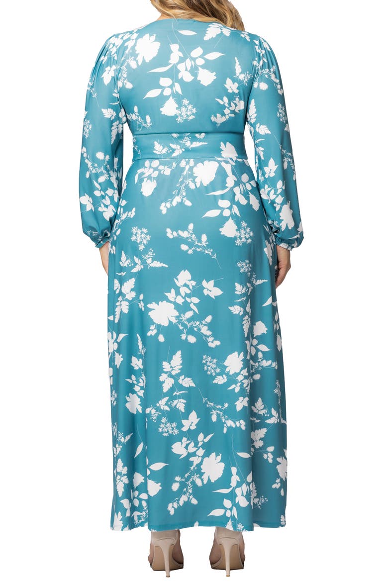 Kelsey Long Sleeve Maxi Dress, Alternate, color, AQUA BLOOMS