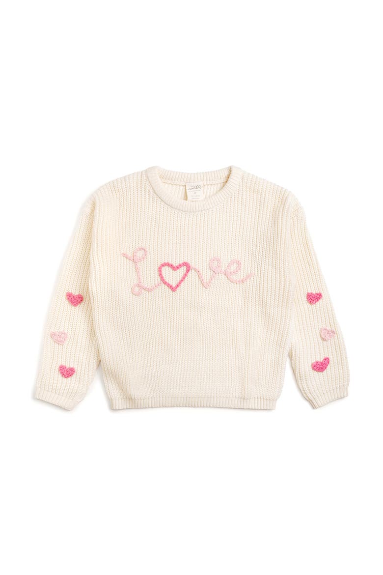 Ditsy Love Knit Sweater, Main, color, Natural