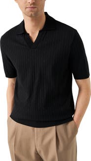 Eton Open Collar Jacquard Polo