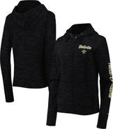 New Era Women's New Era Black New Orleans Saints Reverse Space-Dye Full-Zip Hoodie