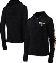 New Era Women's New Era Black New Orleans Saints Reverse Space-Dye Full-Zip Hoodie