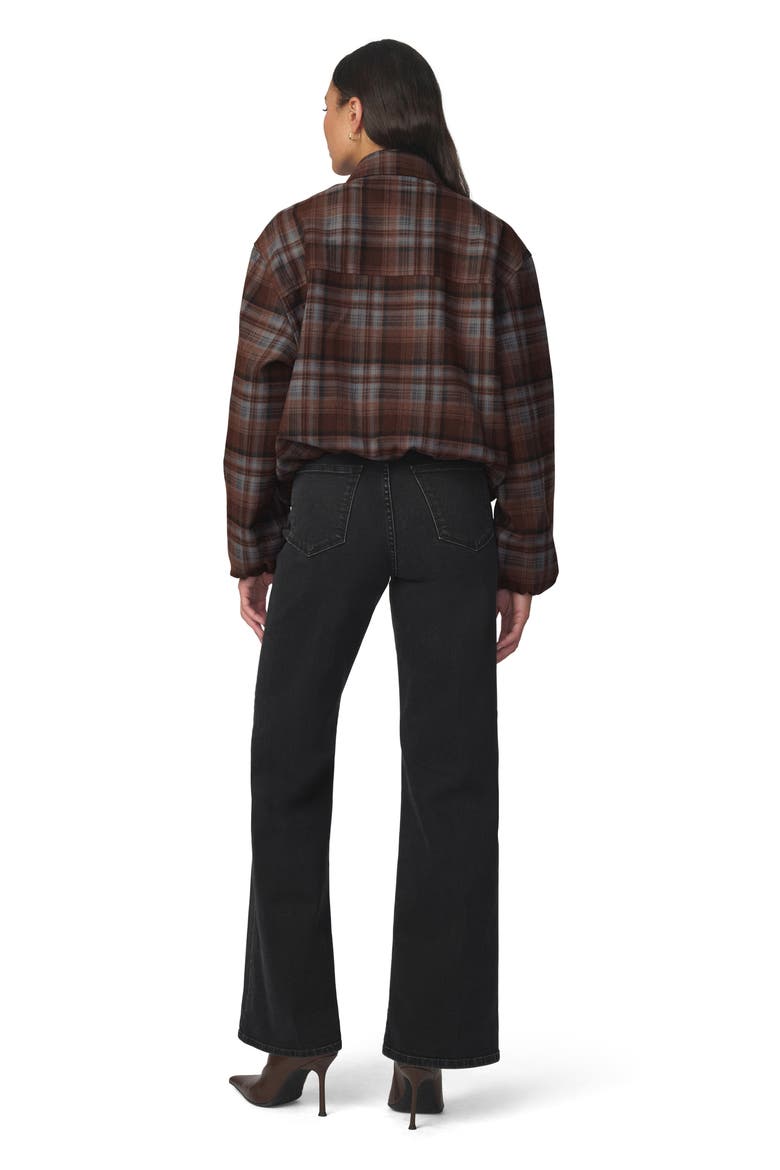 The Bella Bomber Jacket, Alternate, color, BROWN/ BLUE PLAID