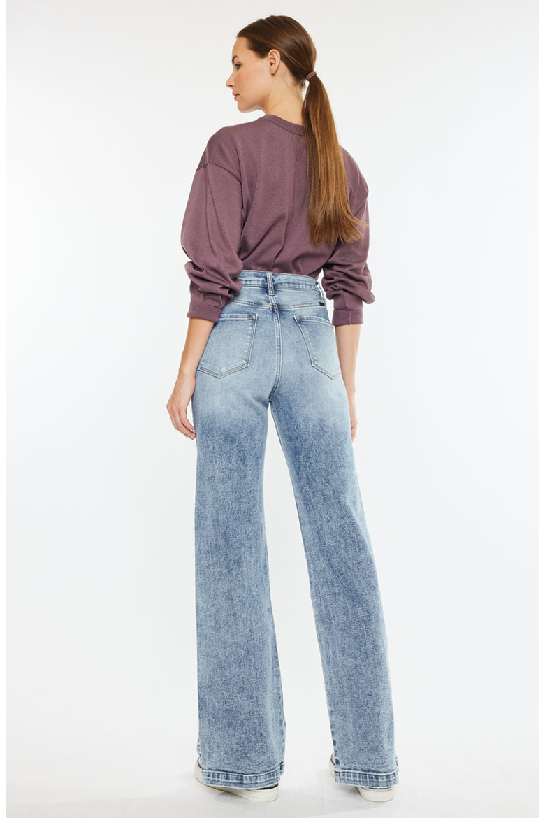 Roxana Ultra High Rise 90's Flare Jeans, Alternate, color, Medium Wash
