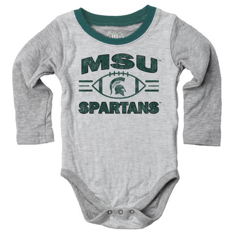 Infant Wes & Willy Heather Gray Michigan State Spartans Jie Jie Hopper Set
