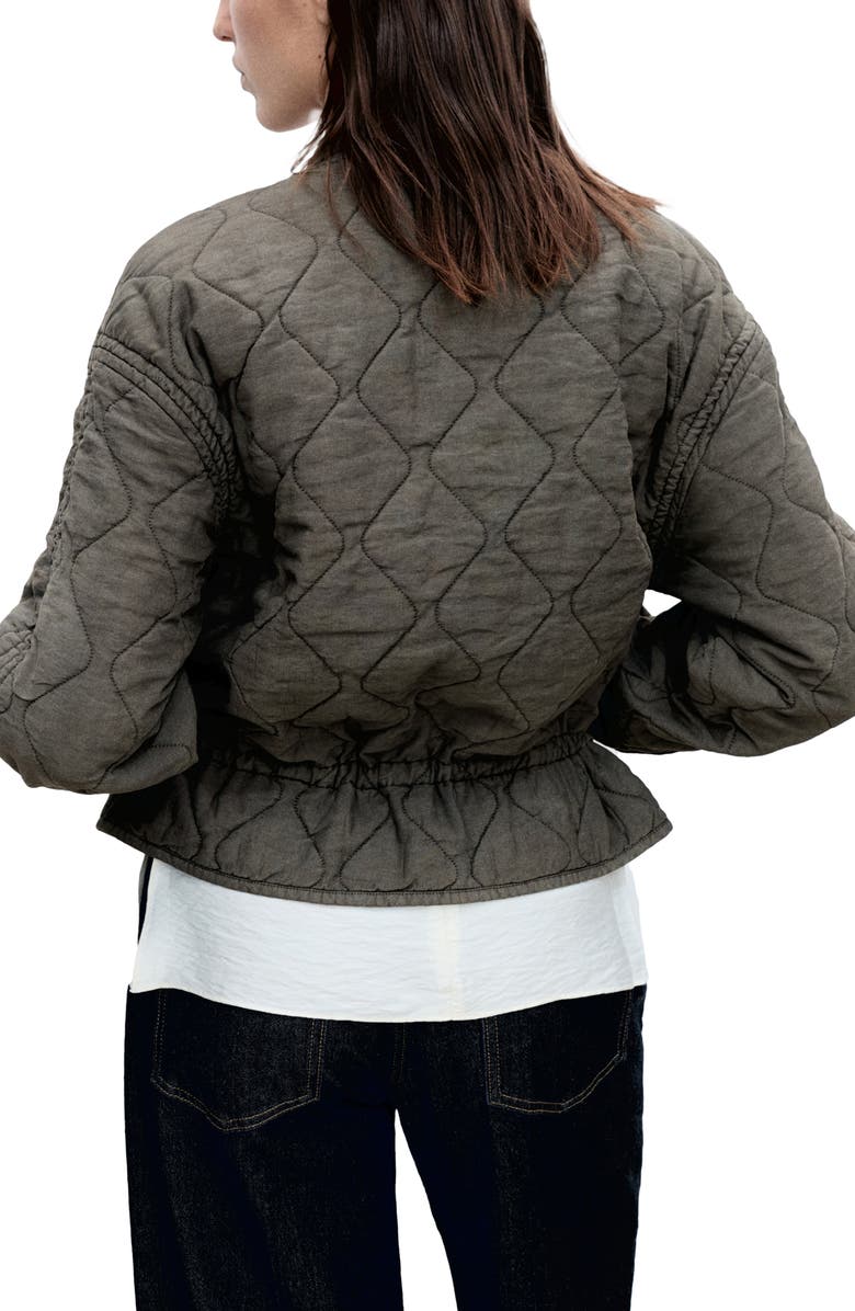 MANGO Quilted Bomber Jacket, Alternate, color, 
