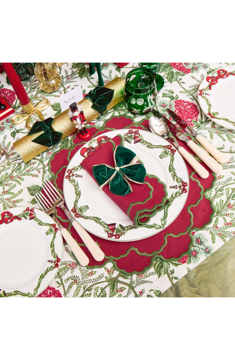 Mrs. Alice Velvet Napkin Bows, Alternate, color, Green