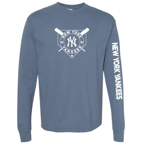 Women's Soft as a Grape Navy New York Yankees Pigment Dye Long Sleeve T-Shirt