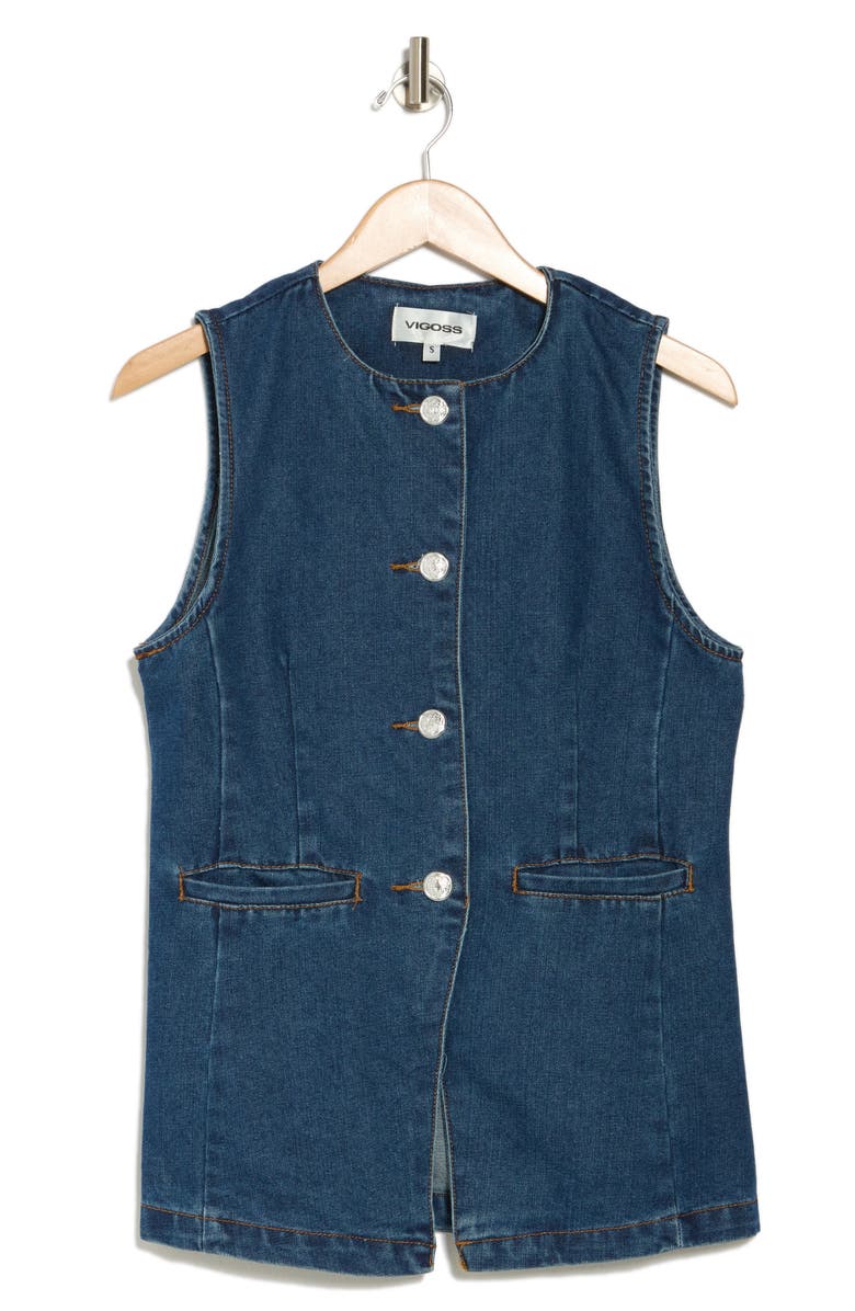 Vigoss Denim Suit Vest, Alternate, color,