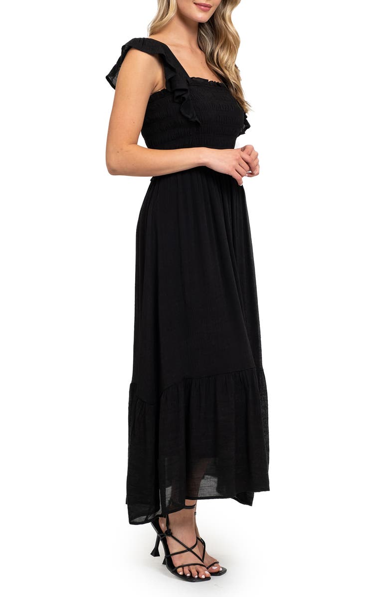 AUGUST SKY Ruffle Cap Sleeve Fit & Flare Maxi Dress, Alternate, color,