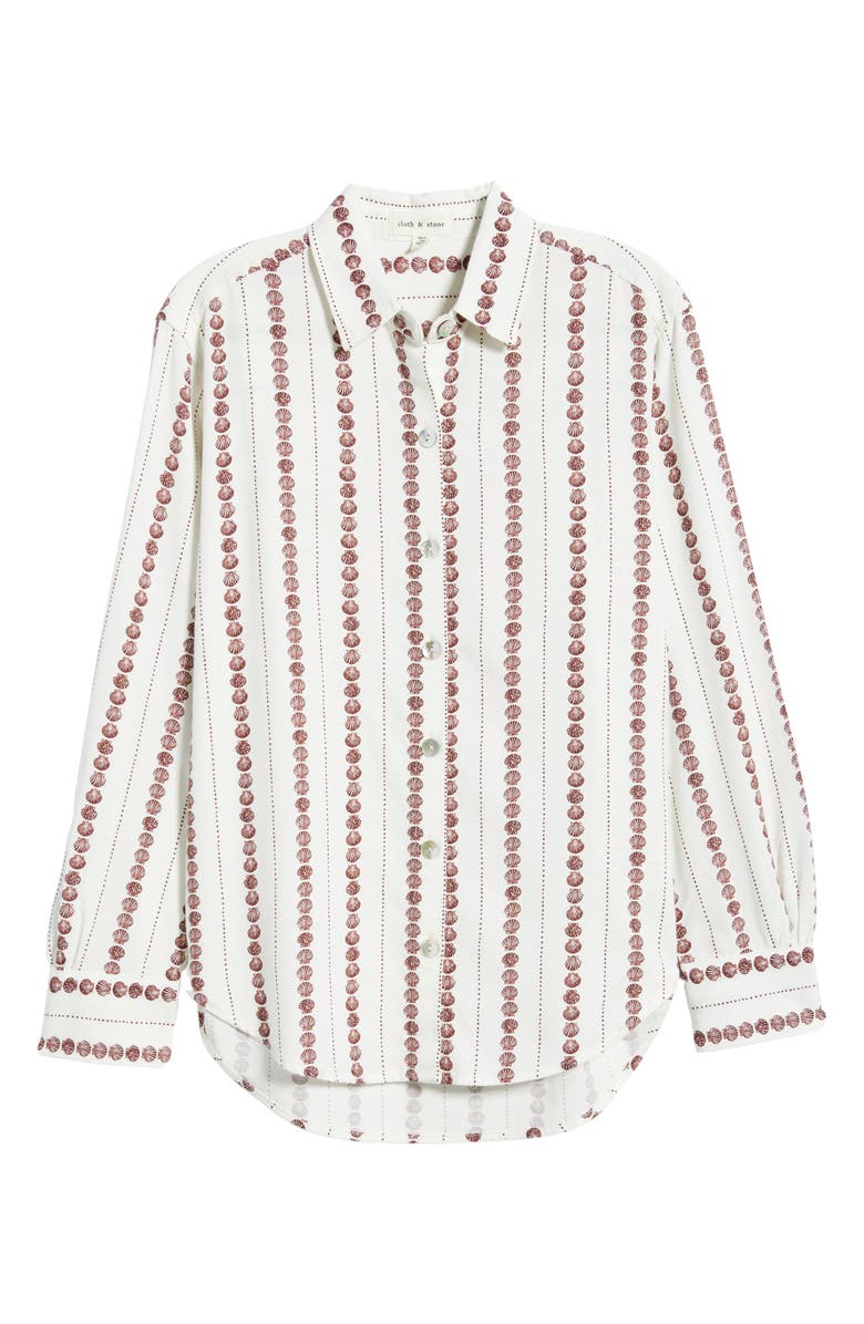 Cloth & Stone Boyfriend Button-Up Shirt, Alternate, color, Seashell Stripe