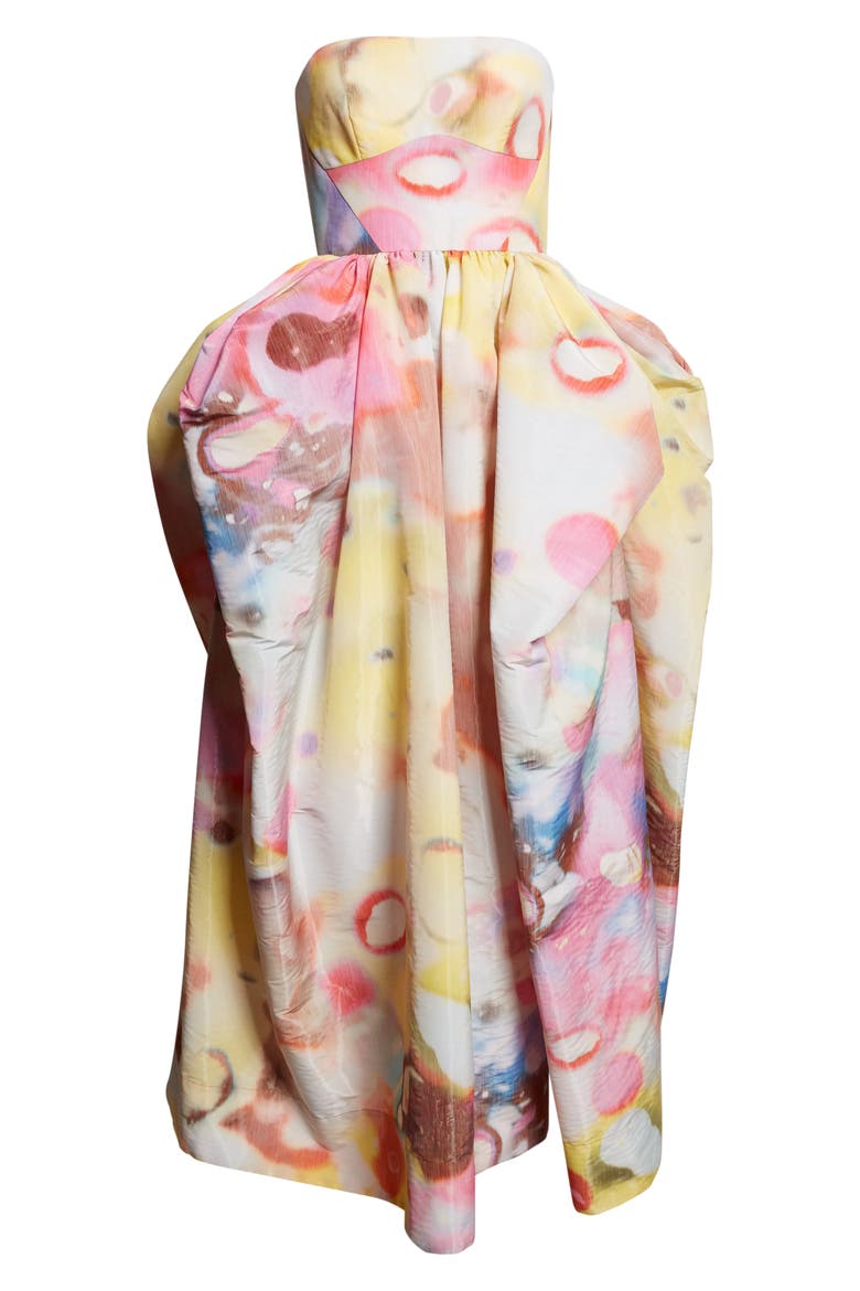 Moonshine Strapless Umbrella Gown, Alternate, color, LIMEADE MULTI