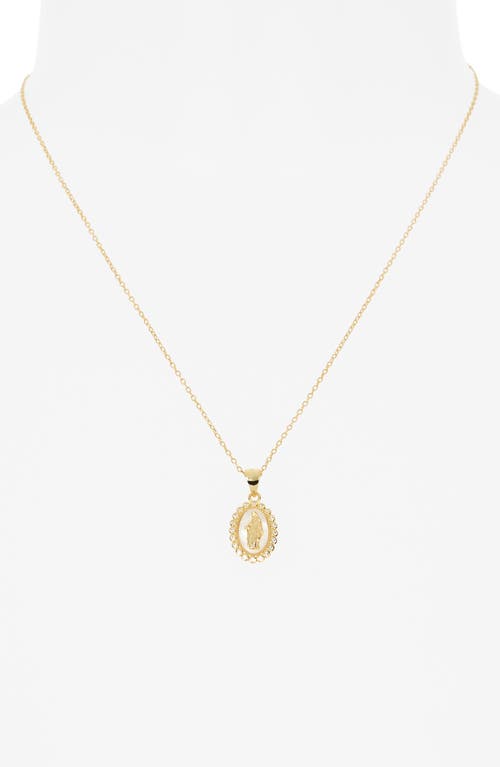 Argento Vivo Sterling Silver Mother-of-pearl Virgin Mary Pendant Necklace In Gold