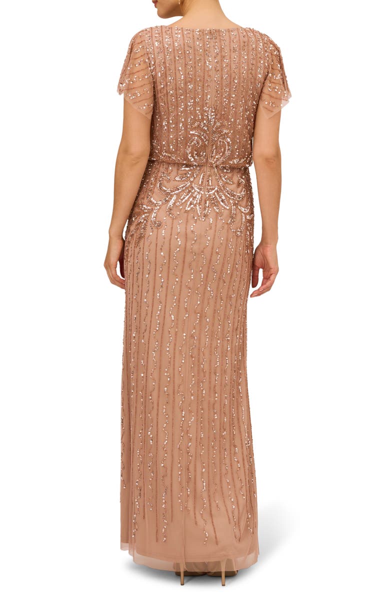 Adrianna Papell Sequin Beaded Mesh Gown, Alternate, color,