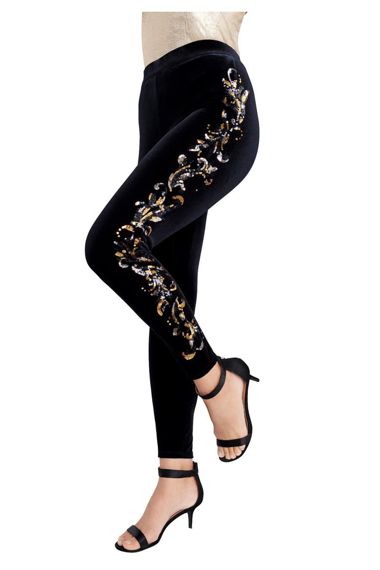 Velour Legging, Main, color, METALLIC SEQUIN