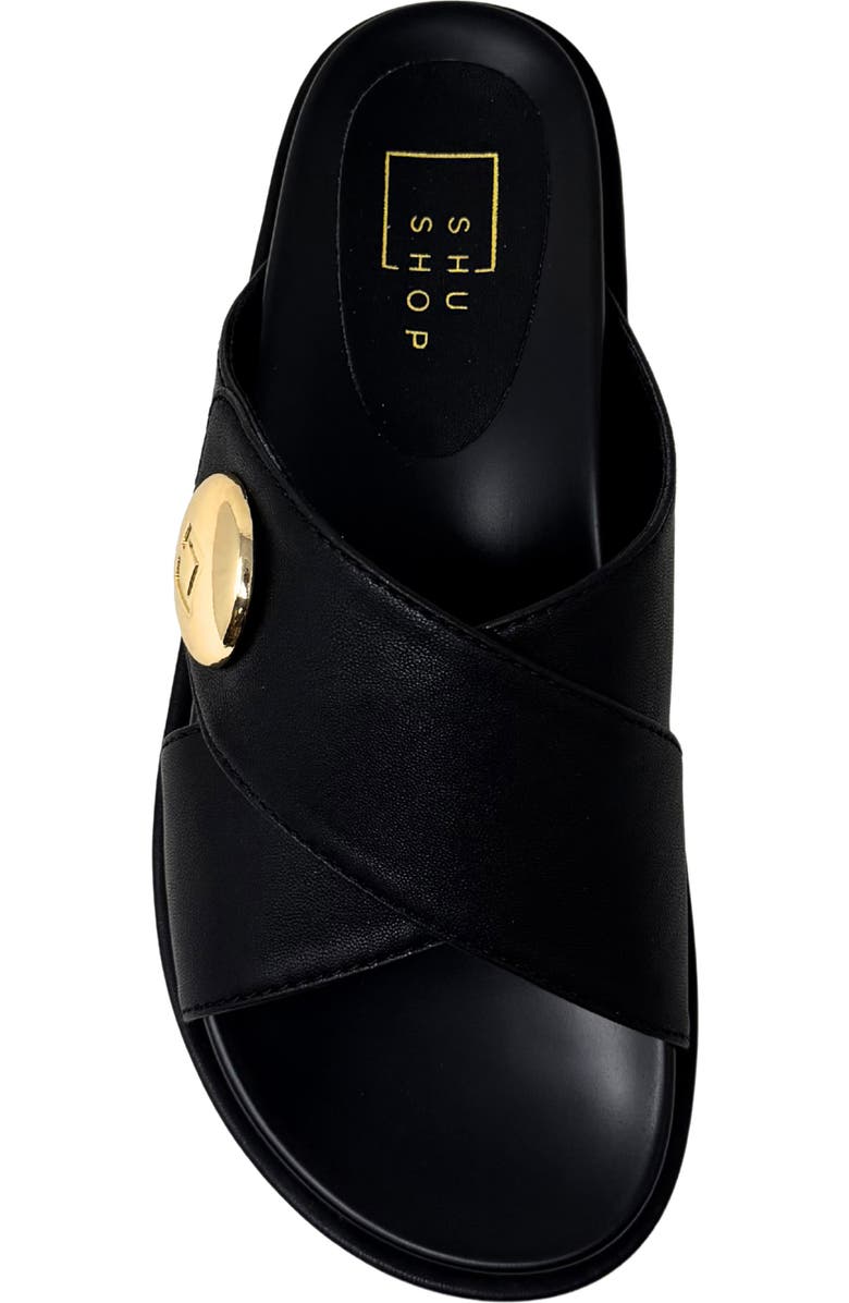 SHUSHOP Katie Platform Slide Sandal, Alternate, color, Black