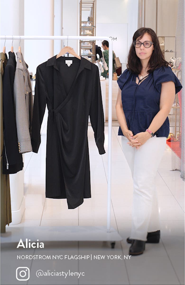 Long Sleeve Wrap Shirtdress, sales video thumbnail