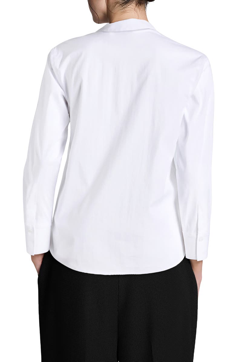Kenneth Cole Cotton Blend Wrap Top, Alternate, color, Pure White