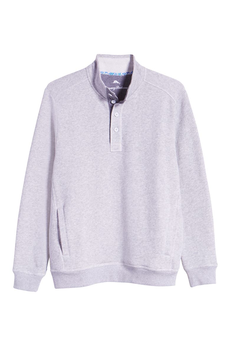 Via Norte Half Button Pullover, Alternate, color, GREY HEATHER