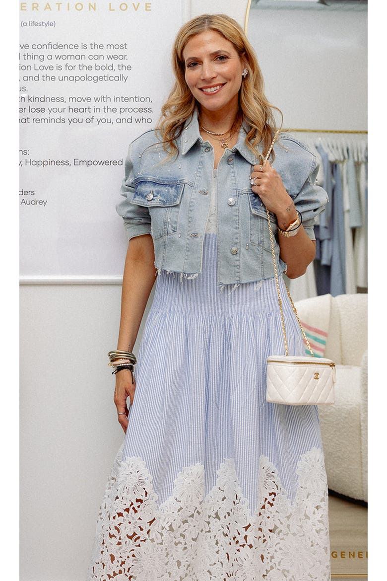 Juniper Lace Combo Seersucker Dress, Alternate, color, Light Blue/White