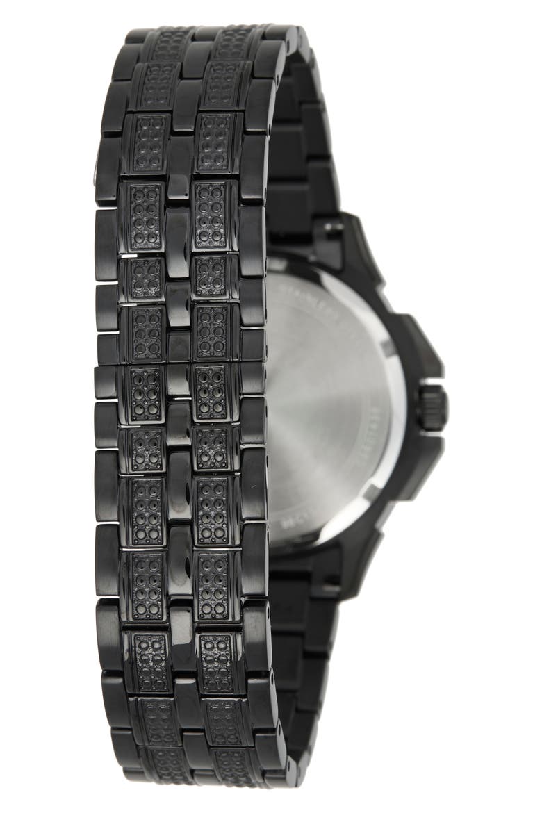 Crystal Octava Chronograph Bracelet Watch, 41.5mm, Alternate, color, BLACK