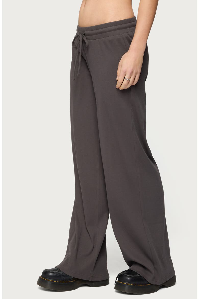 Cicilia Rib Drawstring Pants, Alternate, color, DARK-GRAY